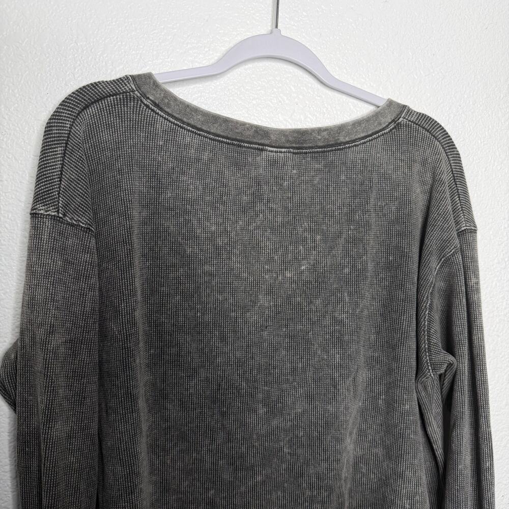 Victorias Secret PINK Top Size M Gray Long Sleeve Pullover Oversized Relaxed - Picture 11 of 12